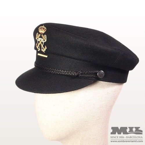gorra de invierno para titulación de Capitán, Patrón PER 55 Color Negro Distintivo PER
