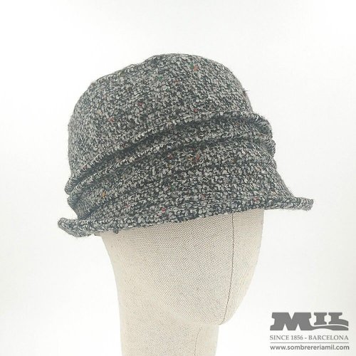 Sombrero chocle gris con chispas de color