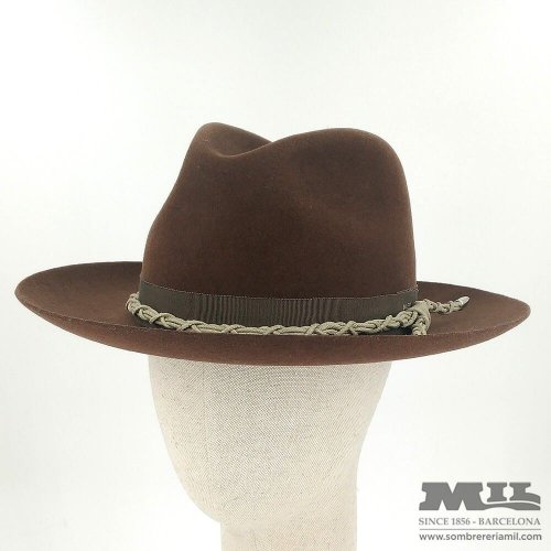 Sombrero Fedora marrón con cuerda