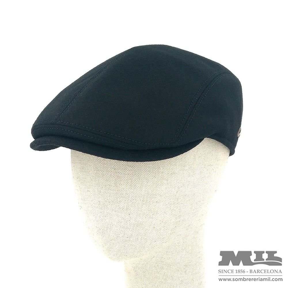 Gorra inglesa moderna de lana negro Gottmann Talla 54 Color Negro