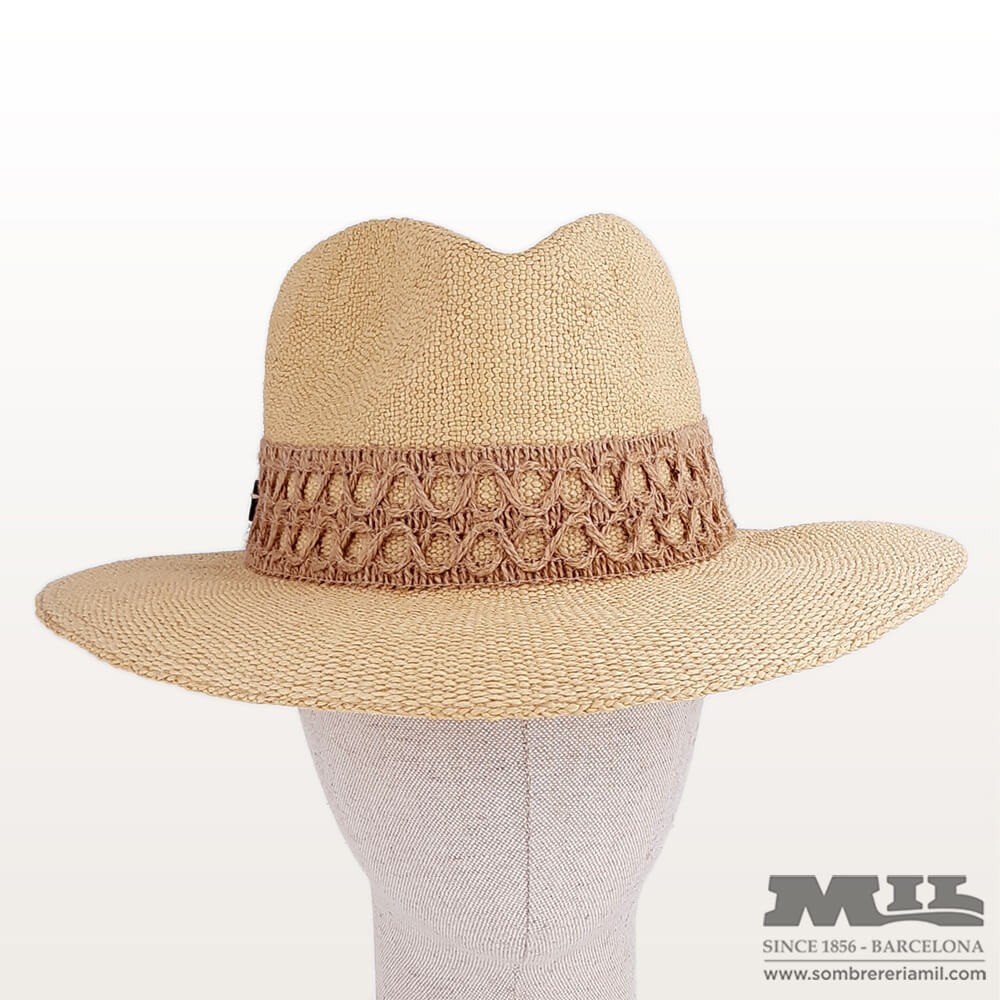 Sombrero de ala ancha para Danara Talla U Color Paja natural
