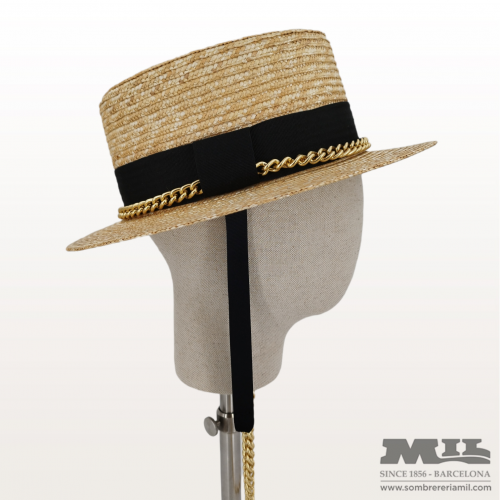 Canotier Hat with chain