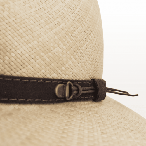 Panama leather band Hat