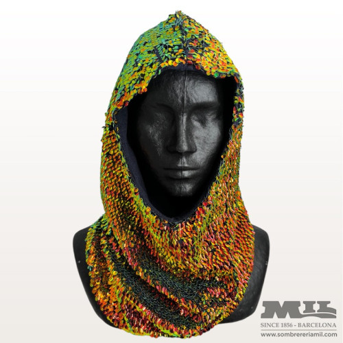 Multicolor Hood Scarf Mil