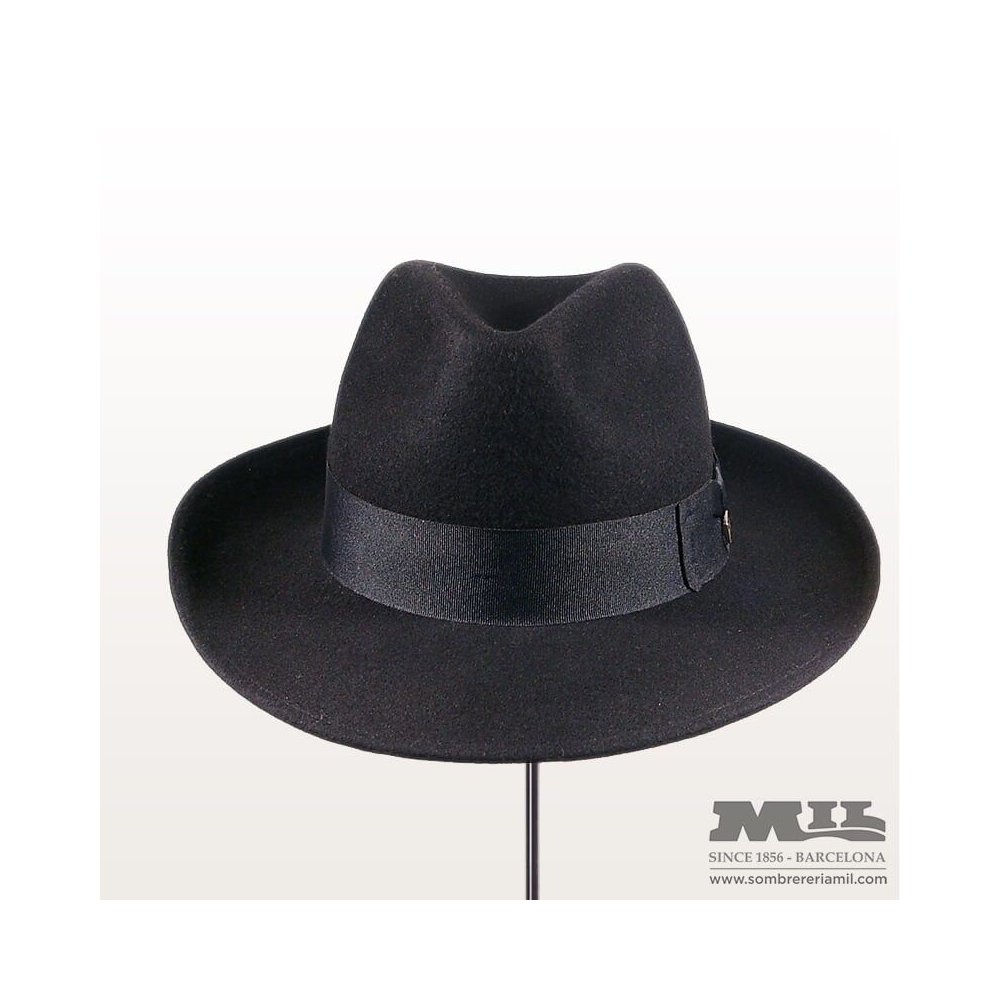 Sombrero de ala ancha en de lana impermeabilizado Talla 55 Color Negro